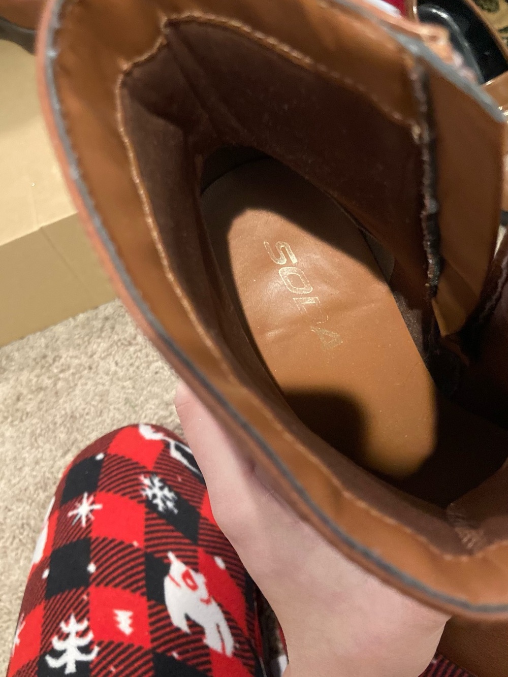 SODA Women’s Brown Faux Leather Ankle Bootie Round Toe Platform Zip Size 7 M - Picture 4 of 7